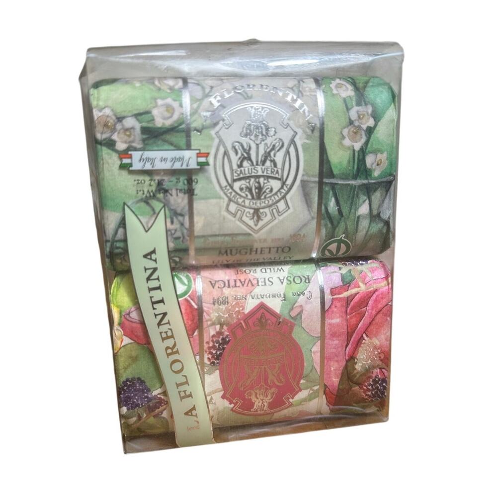 La Florentina Italian Soap Wild Rose & Lily of the Valley 2-Pack 7oz Bars | E8
